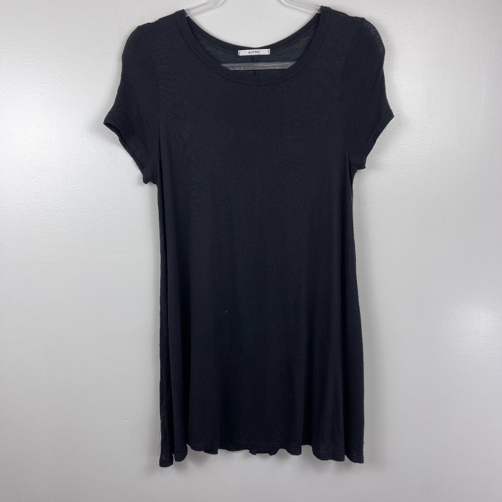 Acemi Black Short Sleeve Dress Tunic Sz‎ S
